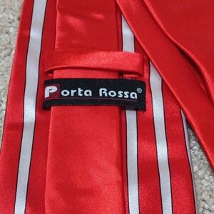 NWT Porta Rossa Red and Silver Tie